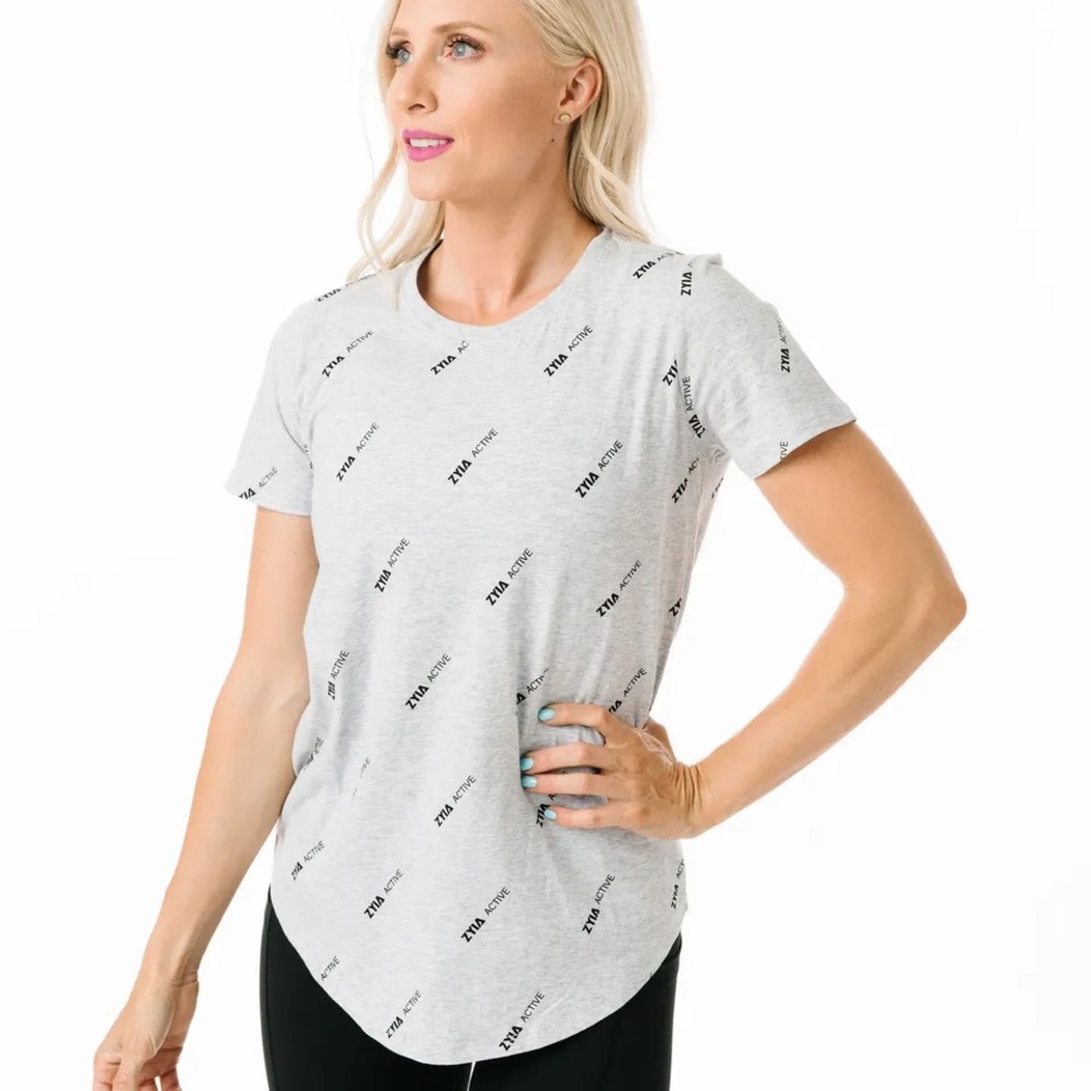Zyia Gray ZYIA Pattern Swoop T